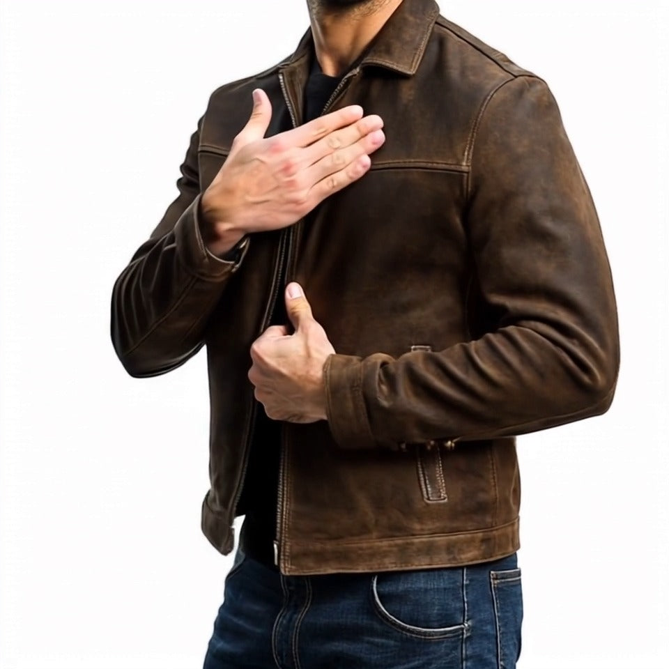 Bruce's Signature Zipper Leather Jacket