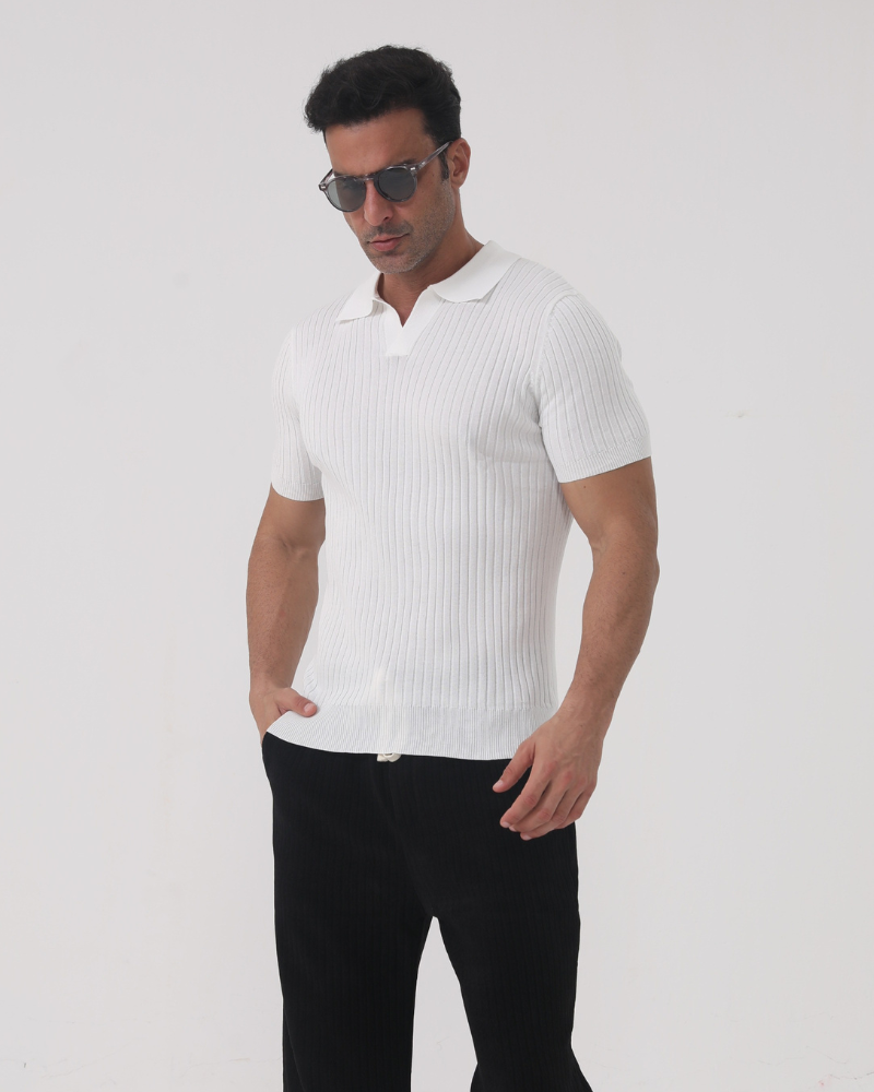 Capri- Ribbed Cotton Polo